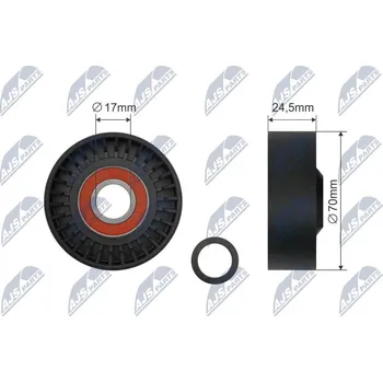 Vratná/vodicí kladka, klínový řemen NTY RNK-BM-029