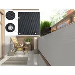 Balkonová ratanová zástěna s očky MALMO, tmavě šedá, výška 110 cm šířka různé rozměry 1300 g/m2 MyBestHome Rozměr: 110x100 cm