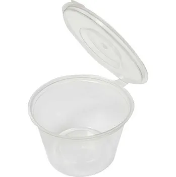 Jednorázové nádobí kelímek PP na dip 100 ml s integrovaným víčkem - transparentní (405 ks/balení)