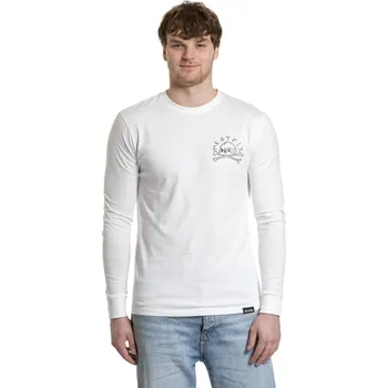 Pánská móda Meatfly pánské tričko s dlouhým rukávem Judgement 30 White | Bílá | Velikost XL | 100% bavlna