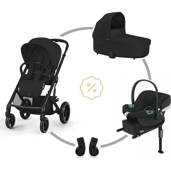 Kočárek Cybex SET BALIOS S LUX + korba + adaptéry + autosedačka + základna - MOON BLACK 2025