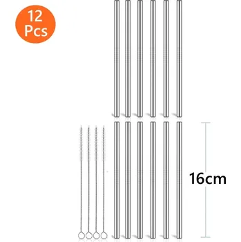 Nerezová brčka na pití | brčka 12 ks - 16cm rovné 12ks