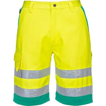 Pánské kraťasy PortWest | Hi-Vis kraťasy z lehkého polyesteru a bavlny - Yellow/Teal / S / S / 398.75