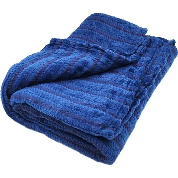 deka JAHU Deka mikroplyš 150x200cm - Textura-Modrá-pruhy