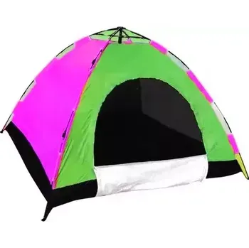 Stan Zaparkorun Turistický stan s moskytiérou - 2 x 1,5 m - pro 2-3 osoby - zelená/fialová