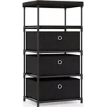 Costway Regál se 3 látkovými koši a policí, černý JZ10314BK