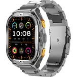 ARMODD Titan GPS stříbrná s kovovým řemínkem + šedý silikonový řemínek zdarma