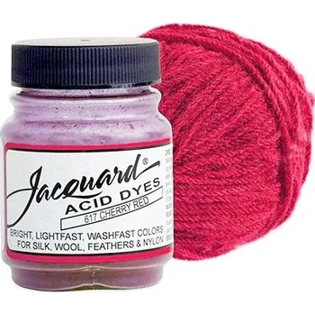 Speciální výtvarná barva Barva Jacquard Acid na vlnu a hedvábí odstín 617 Třešňová červená
