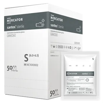 Vyšetřovací rukavice Mercator Medical Sterilní vyšetřovací latexové rukavice Mercator SANTEX Sterile, 1 pár Velikost: M
