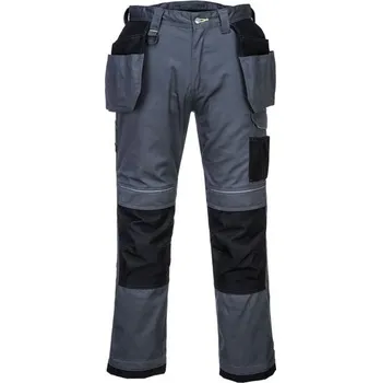 Pánské kalhoty PortWest | Pracovní kalhoty PW3 Holster - Zoom Grey/Black / 40 / 40 / šedá