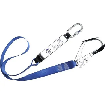Vak na lezecké lano PortWest | Lano s tlumičem pádu - This lanyard is made with polyester webbing and includes an energy absorber, a self locking scaffold hook and carabiner. It is 1 / this lanyard is made with polyester webbing and includes an energy absorber, a self lockin