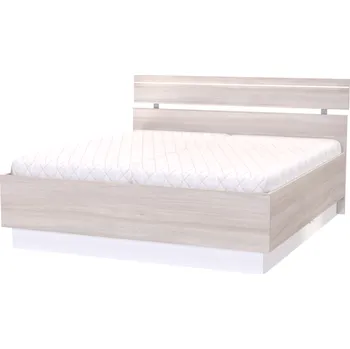 Postel NÁBYTEK MIKULÍK s.r.o. SMART L - dvoulůžko s LED páskem, 180x200cm Dekor: olše Šířka: 185cm, Dekor: jasan šedý