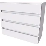 NÁBYTEK MIKULÍK s.r.o. Komoda TARA L, 100x88cm, olše, moderní bezúchytkový design, 4 zásuvky Šířka: 100, Výška: 88, Dekor: bílá struktura