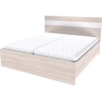 Postel NÁBYTEK MIKULÍK s.r.o. MIA - manželská postel s lamelovými rošty 180x200cm / 160x200cm Dekor: olše, Šířka pro matraci: 180cm Dekor: jasan šedý