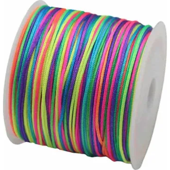 Dětské navlékací korálky Pro Háčkování Šňůrka nylonová 0,8 mm neon mix 5 m