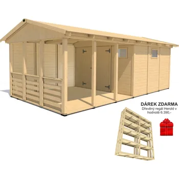 Zahradní altán Zahradní altán Herold A3366 C Plus s boční stěnou a terasovou podlahou (9,6 + 9,6 m2)