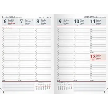 Diář Týdenní diář 2025 PVC dark brown