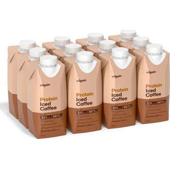 Káva Vilgain Protein Iced Coffee – 12× karamelové latté