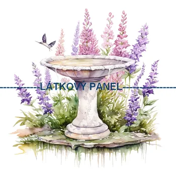 Látkový panel - Levandule - LE-53 Velikost: 15x15cm, Materiál: Bavlna