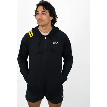 TRX® Unisex sportovní mikina TRX® na zip s raglánovými rukávy – černá (vel. XS)