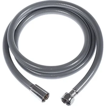 Brzdová hadice PROTIMEX Hadice sprchová Silver 150cm, plast, 1/2"x1/2" měď koncovky, šedá