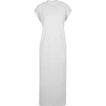 Dámské šaty Build Your Brand Ležérní prodloužené šaty se stojáčkem - Bílá | 4XL