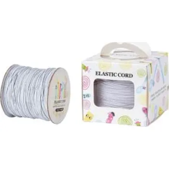 Textilie Pruženka, guma, KLOBOUKOVÁ, bílá, 1 mm, cca. 95 m/bal.