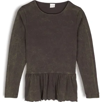 Dívčí tričko GATE Bavlněné žebrované tričko s volánem 6Y 824-0020/88