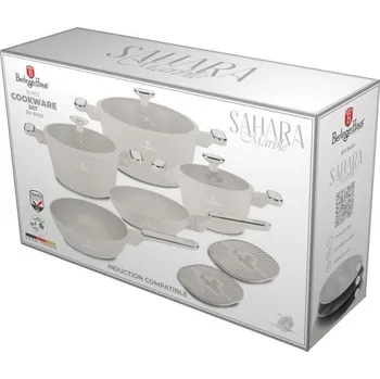Hrnec Berlingerhaus Sada nádobí s titanovým povrchem 10 ks Sahara Marble Collection + Doprava ZDARMA