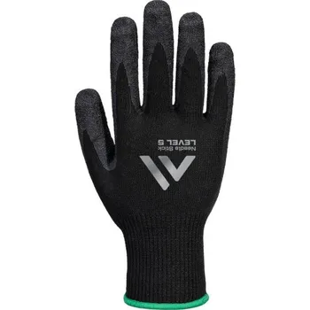 Pracovní rukavice PortWest | Needle Stick F10 Latex Crinkle rukavice - Black / XXXL / 3XL / černá