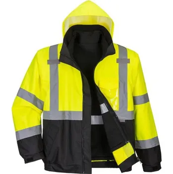 pracovní bunda PortWest | Bomber bunda Hi-Vis Premium 3v1 - Yellow/Black / XXL / 2XL / žlutá