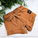 Kulišárny Dívčí šortky s mašlí mušelín BRONZ VELIKOST: 56