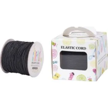 Textilie Pruženka, guma, KLOBOUKOVÁ, černá, 1 mm, cca. 95 m/bal.