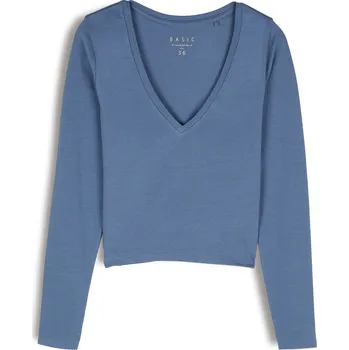 Dámské oblečení GATE Elastické tričko s véčkovým výstřihem 40 624-1389/771