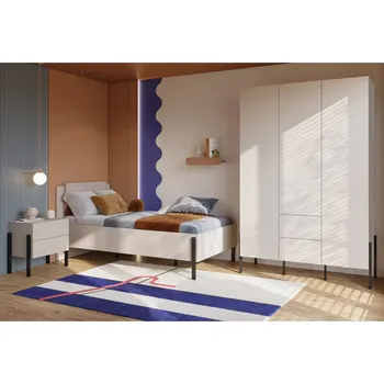 Ložnicová sestava Sestava nábytku do ložnice JUKON 1 cashmere/černé kovové nohy