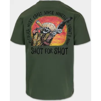 Pánské tričko PitBull West Coast Triko SHOT FOR SHOT - zelené - PWC_PTSHFORSH_GREEN Velikosti: XL