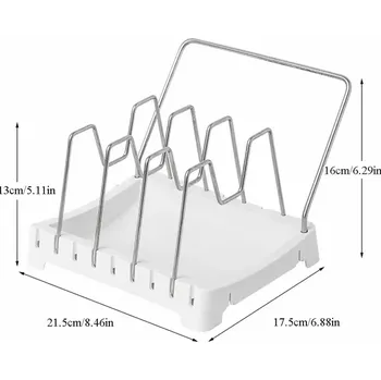 Úložný box Nastavitelný regál do skříně | Organizér - 4 bílé mřížky