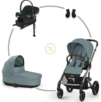 Kočárek Cybex SET BALIOS S LUX + korba + adaptéry + autosedačka + základna - STORMY BLUE 2025