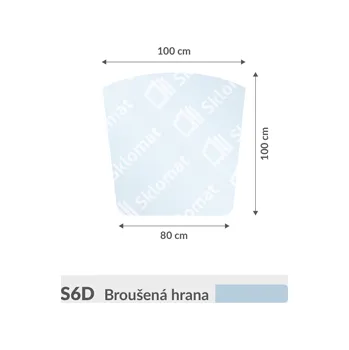 Zrcadlo S6D sklo pod kamna 8mm 100 x 100 x 80 cm