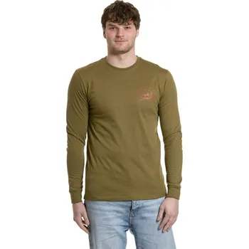 Pánské tričko Meatfly pánské tričko s dlouhým rukávem Judgement 30 Khaki Green | Zelená | Velikost XL | 100% bavlna