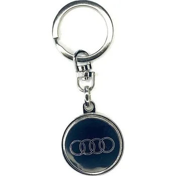 Tuning Mjakes kulatá černá klíčenka přívěsek pro vozy AUDI