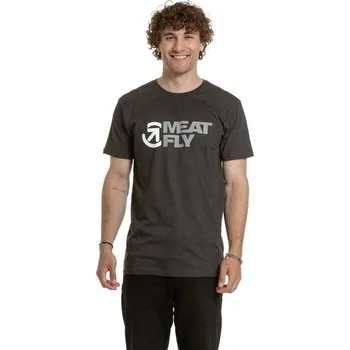 Meatfly pánské tričko Revital Black / Charcoal Heather | Černá | Velikost XL