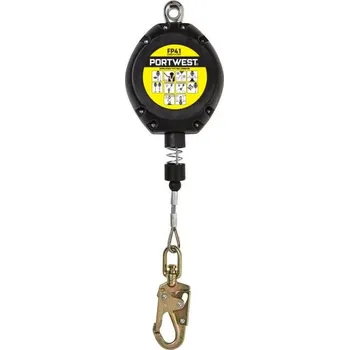 Pláštěnka PortWest | 10m zatahovací blok pro zachycení pádu - Black / černá
