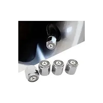 Tuning MJakes krytky ventilků hranaté stříbrné pro vozy MERCEDES BENZ