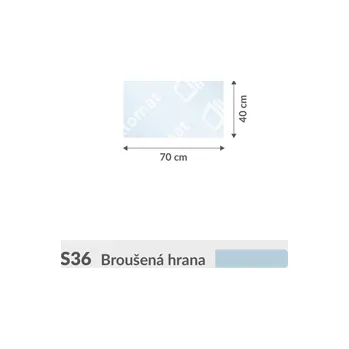 Zrcadlo S36 sklo pod kamna 6mm 70 x 40 cm