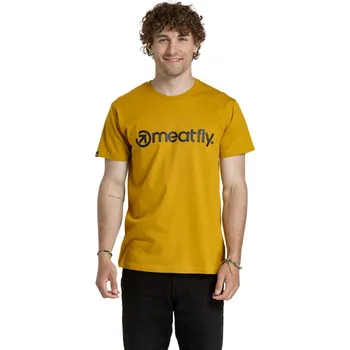 Pánské tričko Meatfly pánské tričko MF Logo Mustard | Žlutá | Velikost XXL | 100% bavlna