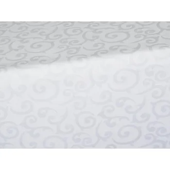 ubrus SCANquilt ubrus KANAS ornament bílá 155 x 200 cm ovál