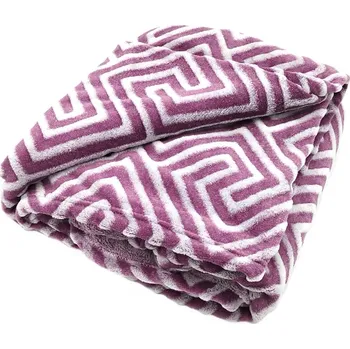 deka JAHU Deka mikroplyš 150x200cm - Textura-fialovo-bílá
