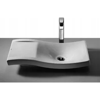 Umyvadlo na desku asymetrické Roca URBI 2 URBAN 38 cm bílé