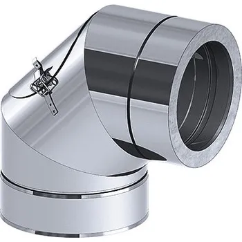 Příslušenství pro digestoř G.Gastro Čistící trubkové koleno 90° - s revizním otvorem - z nerezové oceli - Ø 300 mm